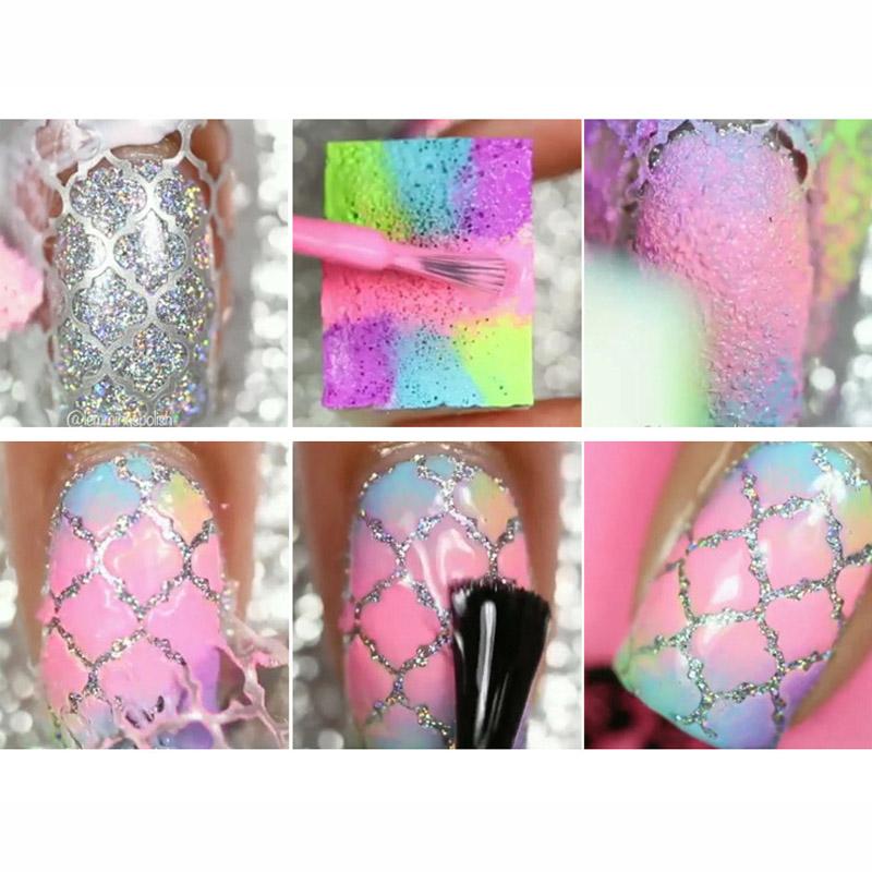 24 Mixed Nail Art Sticker Symphony Laser Cutout Stickers Nail Decals Large-scale Painting Printing Template Stickers