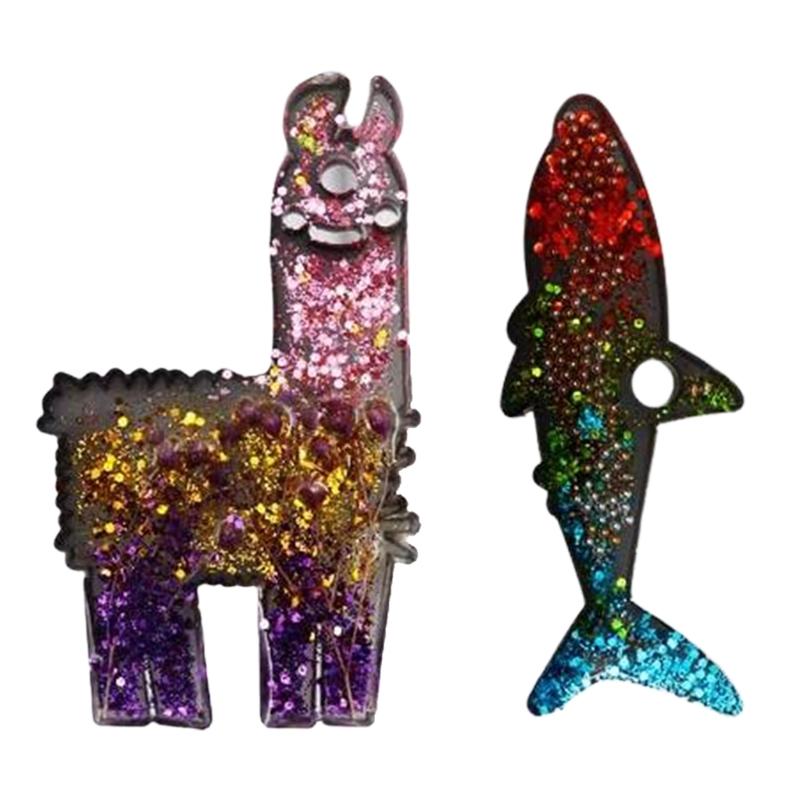 Handmade Necklace Earrings UV Resin Mold Animal Families Pendants Silicone Molds Animal Family Keychain Casting Mold