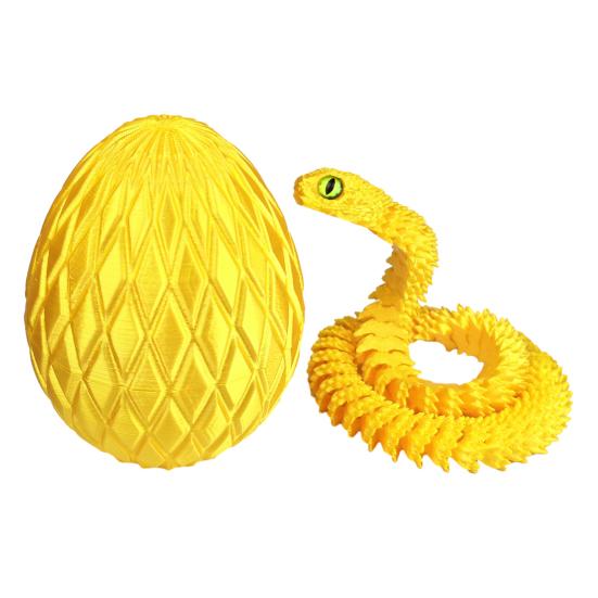 Ovo de Cobra com Cobra Impressa em 3D Dentro Juntas Móveis Estatueta de Cobra Cobra Articulada Brinquedo Fidget de Mesa Decoração Ornamento
