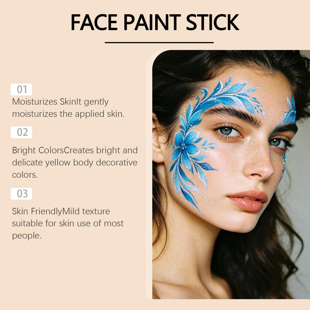 Silky Smooth Blue Body Paint Stick - Bright, Natural Colors for Daily Graffiti