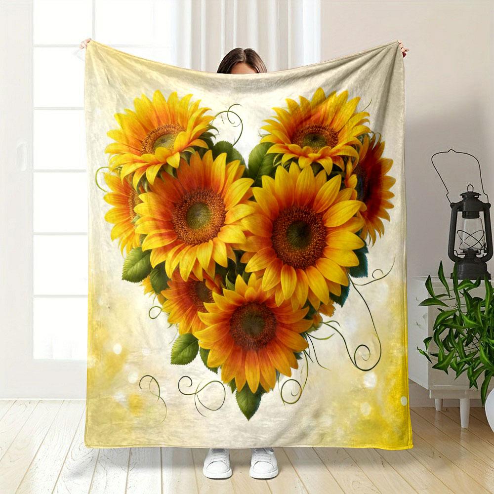 

Heart-shaped Flowers Printed Blanket Children Adult Soft and Warm Bedding for Sofa Outdoor Travel Cover Blanket Luxury Gift 75x90cm