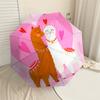 1pc Alpaca Love Automatic Folding Umbrella 8 Rib Iron Frame, Compact Portable Umbrella Suitable for Travel, Daily Use, Birthday, Women & Men Gift 006