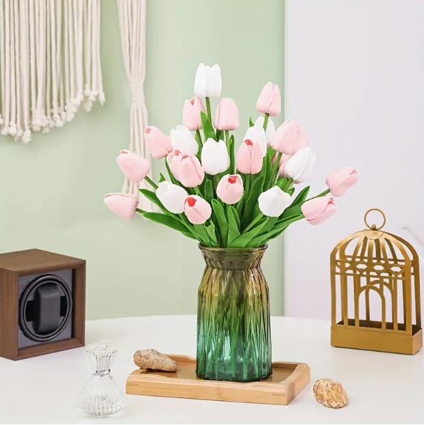 Simulated Tulip Home Decoration PU Feel, Simulated Flowers, Fake Flowers, Flower Arrangement for Landscaping