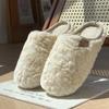 New simple home fluffy slippers autumn and winter couples home imitation rabbit fur piled warm non-slip cotton slippers