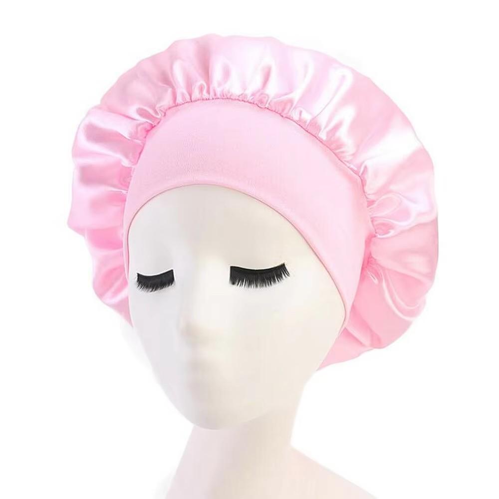 New Solid Satin Bonnet Sleep Hat Night Hair Care Shower Unisex Cap Styling Tool