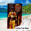 Custom Name Firefighter's Pride Badge Microfiber Beach Towel Super Soft & Absorbent for Bath, Beach, Travel  Bath Time Accessory, Fan gifts