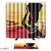 Exotic Style Bathroom Printing Shower Curtain+Floor Mat Set