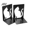 Bookends 1 Pair Metal Cat Book Ends, Cute for Shelves, Decorative Artistic Bookend Heavy Duty Support Stopper Home Office Desk Bookshelf Decor Easy To