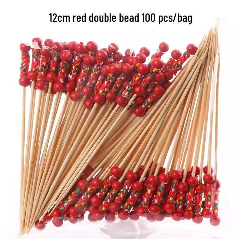 Colorful Bamboo Fruit Forks & Cocktail Skewers - Decorative & Disposable for Baking & Events
