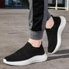 Unisex Breathable Casual Flying Woven Lightweight Sport Sneakers Slip-on Non-Slip Jogging Shoes for Couples Women Men