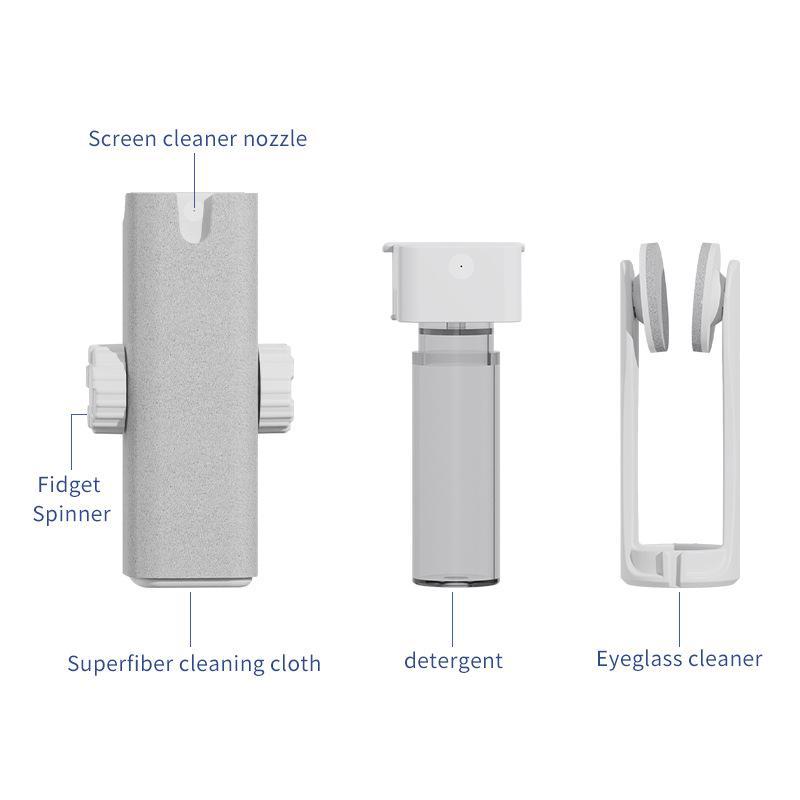 Kit di pulizia per dispositivi: Pulitore per Schermo, Spazzola per Rimuovere la Polvere, Penna per Fessure del Telefono, Detergente per Auricolari, Panno per Notebook