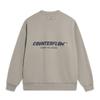 Li Ning CF Comfort Casual Round Neck Pullover Loose Letter Print Fleece Warm Sweatshirt Unisex Sweatshirt Stone-Grey AWDUF95-2