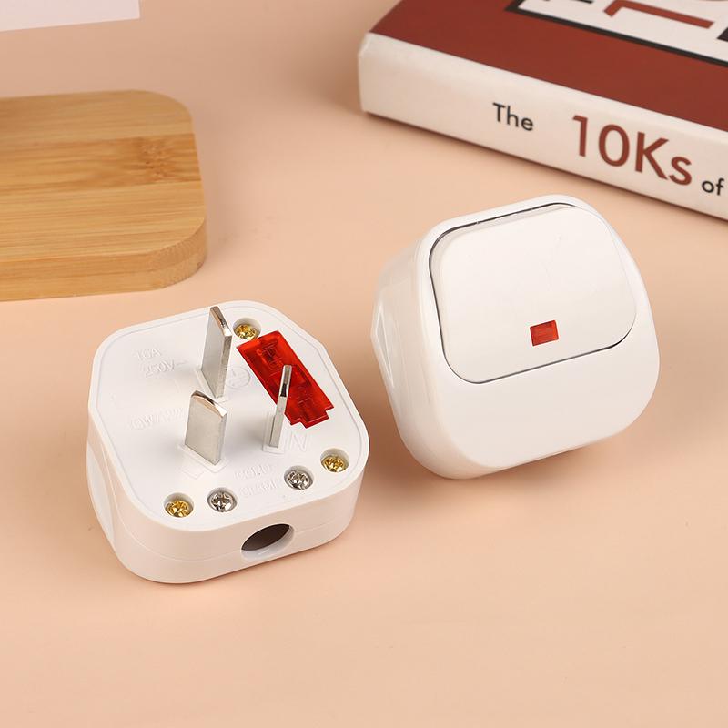 China Standard 16A/10A 250V Three-pole Power Plug Detachable Rewireable Power Socket Connector Outlet With Switch & LED Light