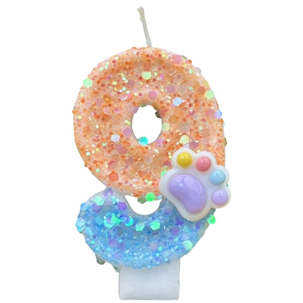 Gradient Glitter Birthday Candle, Cake Topper Decoration With Sturdy Pick, Safe Burning For Birthday Parties, Anniversaries & Celebrations,