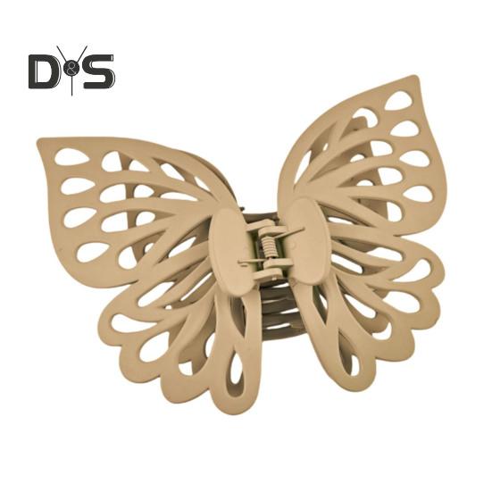 Large Hair Claw with Strong Grip Double-Layered Butterflies Shape Hair Clip Anti-slip Teeth Ponytail Clip Back Head Hair Claw