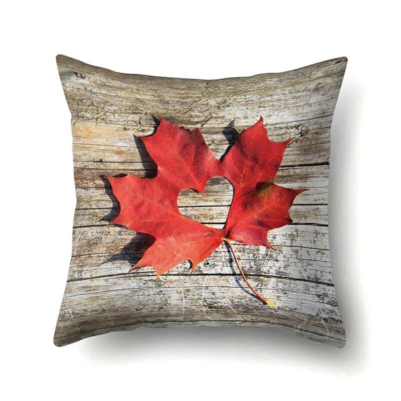 Maple Leaf Pillowcase Cartoon  Lumbar Pillow Sofa   Cushion
