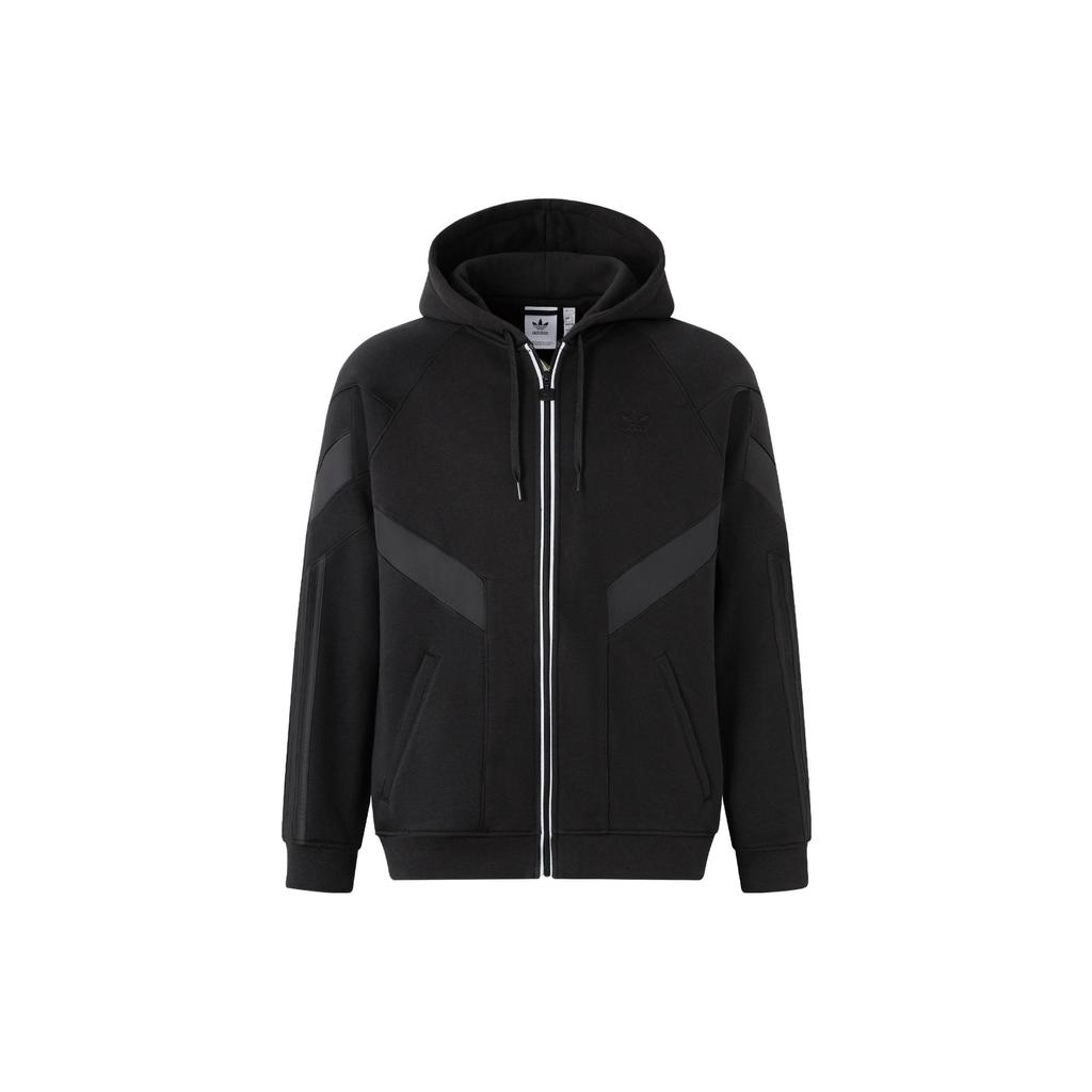 Adidas Originals Rekive Sportliche Freizeitjacke mit Kapuze und Reißverschluss für Herren Jacke Schwarz HN5528