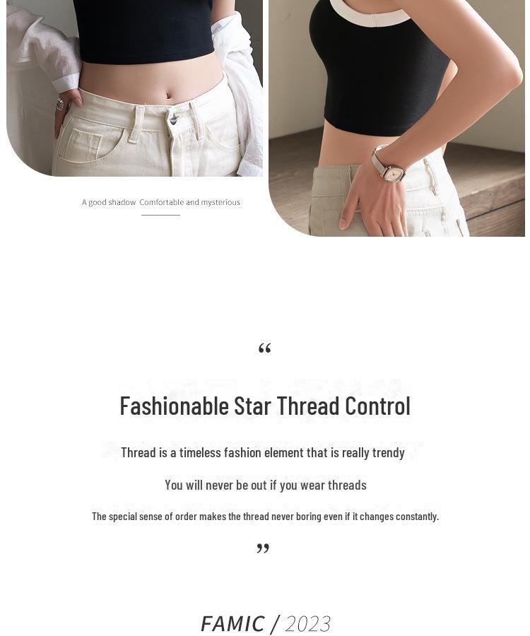 Women's Summer Padded Camisole - Navel-Baring, Beautiful Back, 2023 Hot Style Top