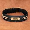 Custom Leather Dog Collar Accessories Personalized ID Tag Nameplate Collars For Small Medium Large Dogs French Bulldog Pitbull