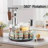 360 Grad drehbarer Lazy Susan Drehteller Vielseitiges drehbares Lagerregal Rundes Holz für Zuhause Küche Speisekammer