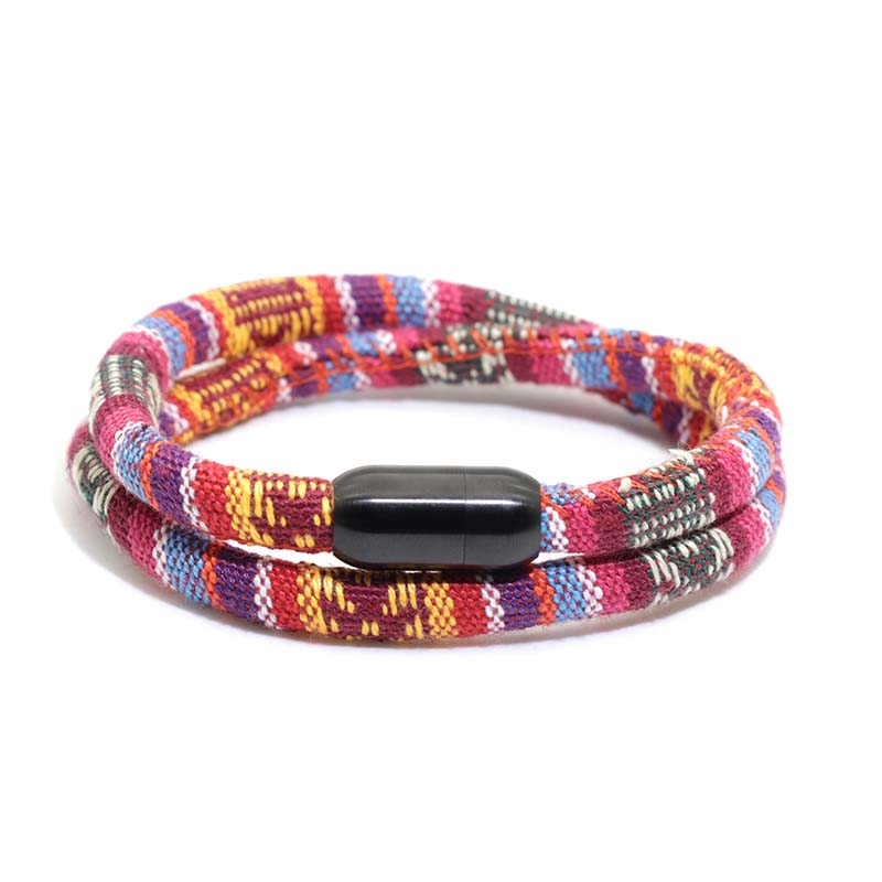 Novinka Boho lanový náramek pro muže 100% neblednoucí nerezová ocel Náramek Šťastný nitový náramek Dárek pro něj Venkovní přežití Brazalete