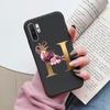 For Samsung Galaxy Note 10 Note10 Plus Case Flower Gold Letter A Z Shockproof Soft Silicone Phone Cover For Samsung Note 10+ Bag