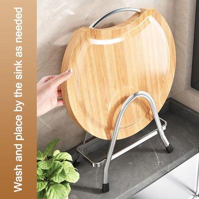 Useful Stainless Steel Cutting Board Holder Rustproof Space Saving Chopping Board Organizer Thickening Kitchen Storage Rack