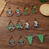 Easter Cartoon Animal-Shaped Wooden Earrings: Heart, Donkey, Clover, Sheep, Bull Designs