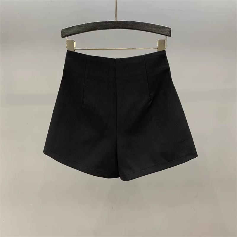 2025 Summer Women's High Waist A-line White Suit Shorts - Versatile, Slimming, Casual Wide Leg Fit