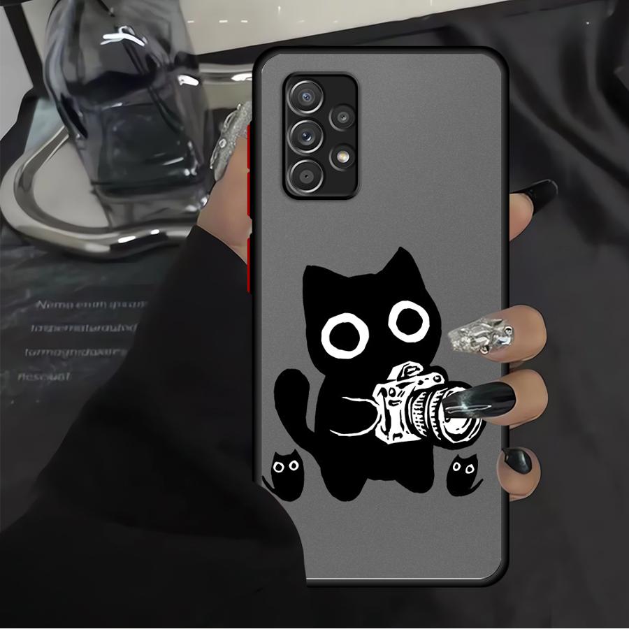 Etui Kreskówkowy Kot na Telefon do Samsung Galaxy A53 A16 A15 A34 A36 A17 A52 A73 A33 A56 A55 A52S A72 A35 A54 A14 A23
