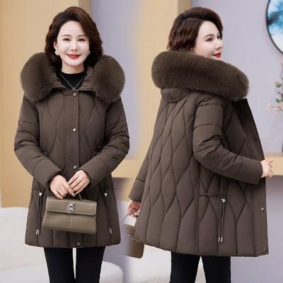 Women's Down Cotton-padded Clothes Women's Medium and Long Casual Temperament Cotton-padded Jacket Cold-proof Thickened Warm Cotton-padded Jacket
