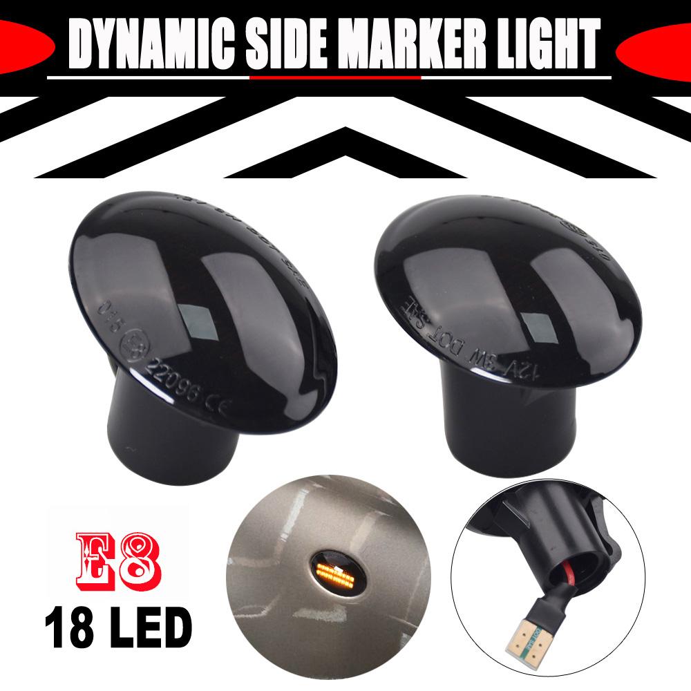 2pcs Dynamic Amber LED Flashing Turn Signal Light For FIAT 500 500C 500L Side Marker Fender Light Lamp For Abarth 500 595 695