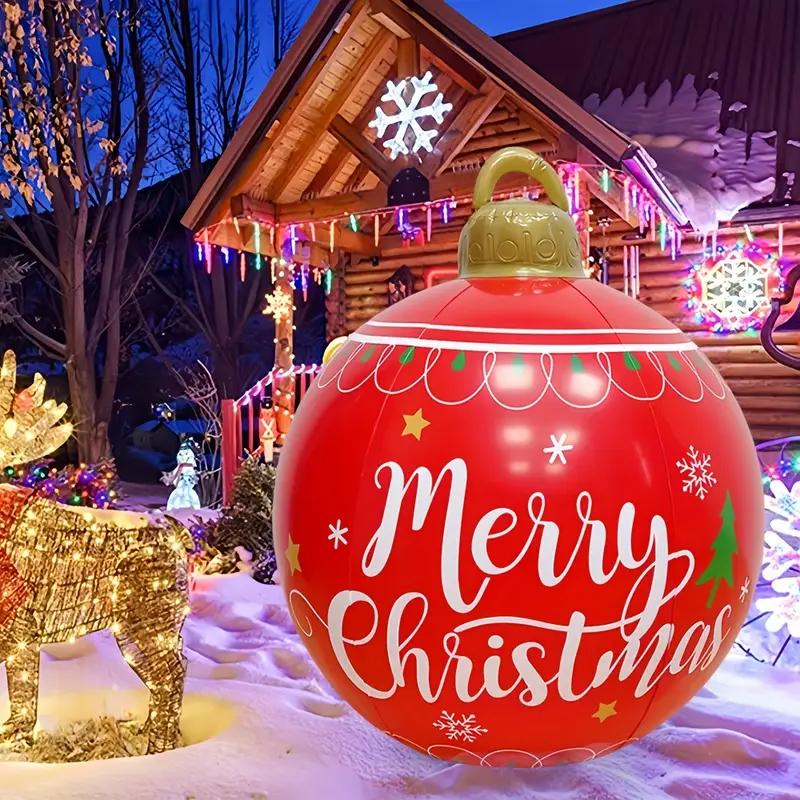 Giant Inflatable Christmas Balls PVC Large Xmas Tree Decorations Outdoor Holiday Yard Lawn Party Decor Balls