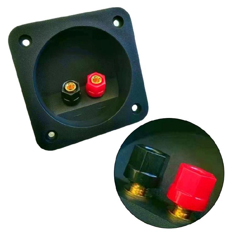 2 Way Terminals Cup Connectors for Speaker Box Subwoofer Banana Terminals Square Screw Type Black Color Speaker