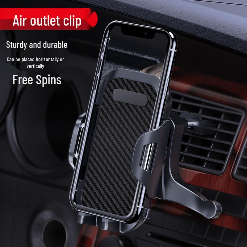 Universal Car Dashboard & Air Vent Phone Mount with Suction Cup and Carbon Fiber Design