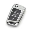 Carbon Fiber Key Case for Volkswagen Golf, Passat, Tiguan - Fits New & Old Models