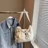 Crossbody Bag Women's Large Capacity Dumpling Bag Solid Color Shoulder Bag Student Class Bag