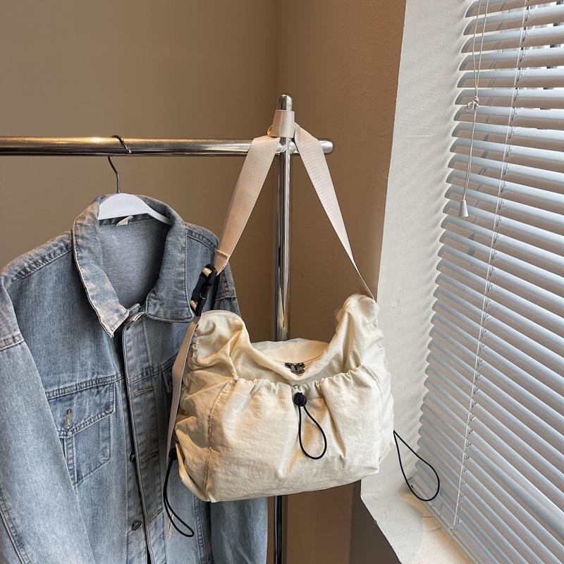 Crossbody Bag Women's Large Capacity Dumpling Bag Solid Color Shoulder Bag Student Class Bag