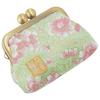 Senshishuin Nishijin Brocade Square Wallet with Gusset and Coin Purse Leaf Peony and Cherry Blossom 2.5-inch (Lined) (Young Design)