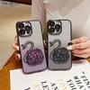 Gradient Diamond Swan Holder Case For iPhone 17 Air 16 15 ProMax 14 13 12 Pro Max Plus 11 Glitter Quicksand Silicone Soft Cover