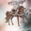 4 Stück Pferdeornamente für Weihnachtsbaum Metallische Strasssteine Pferde Weihnachtsanhänger Pferdegeschenke für Frauen Mädchen Pferdeliebhaber