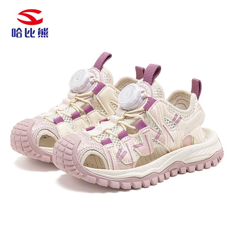 Kids Closed Toe Sandals Summer Breathable Rotary Buckle Beach Shoes Sport Water Sandals For Boys Girls Outdoor Walking Shoes