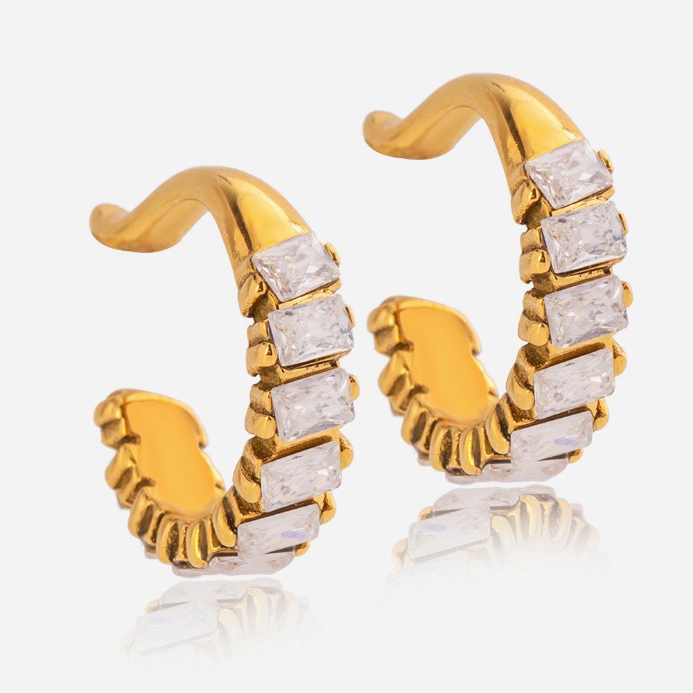 Light Luxury High-end Zircon Earless Earclip Earrings Earrings