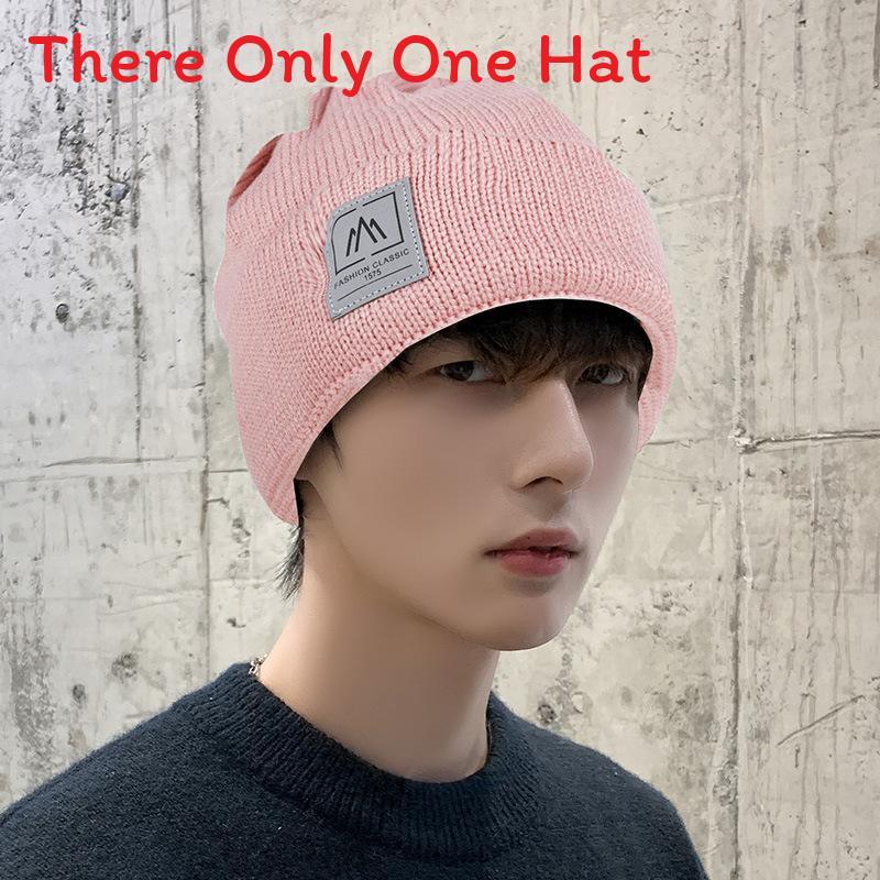 Knit Hat For Men Winter Warmth With Windproof Function And Letter Design For Casual Wear