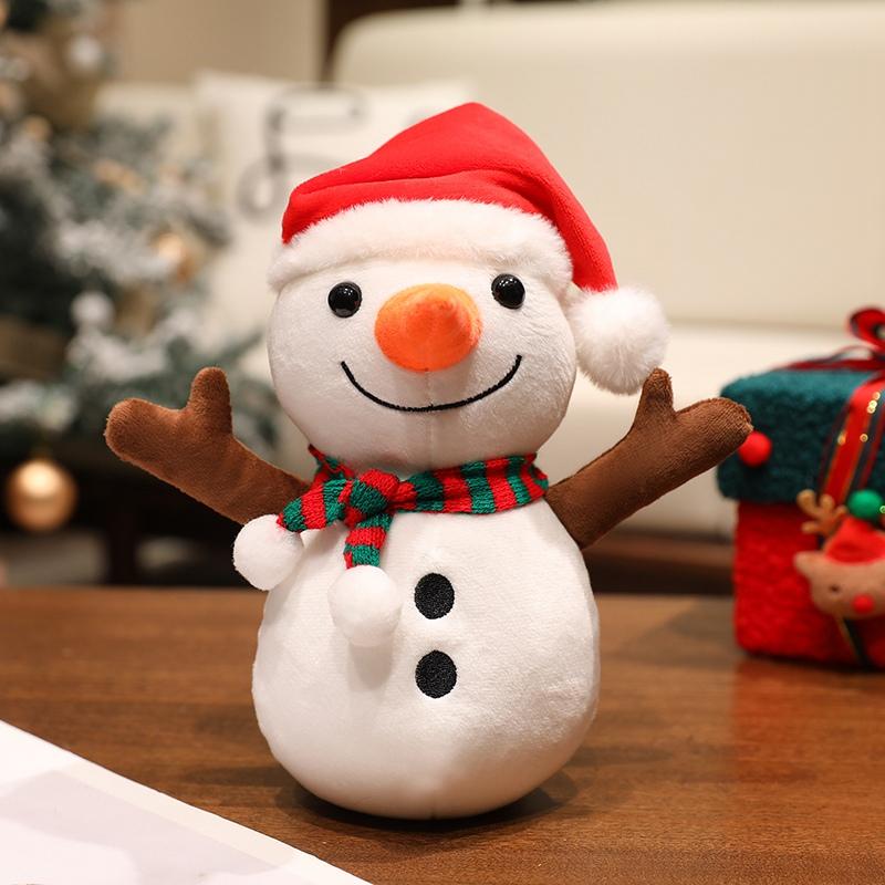 1Pc 20-30CM Lovely Christmas Series Dolls Elk Santa Claus Snowman Gingerbread Man Plush Toy Cute Christmas Tree Decor Gift