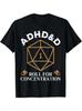 Vintage ADHS&D Würfle für Konzentration DnD Herren Damen T-Shirt Cooles Herren Wärmeübertragungs