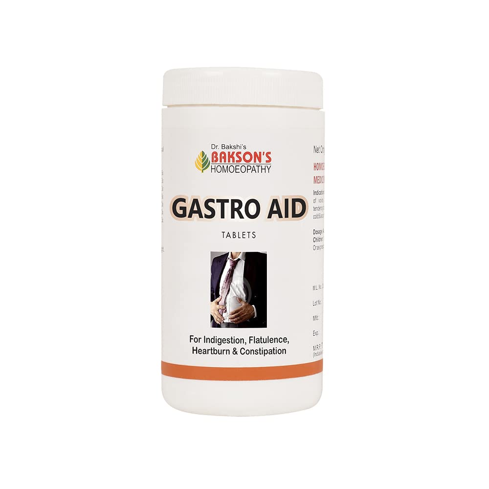 

Dr. Bakshi s Bakson s Homoeopathy Gastro Aid Tablets 200 Count For Digestive Comfort & Appetite Support