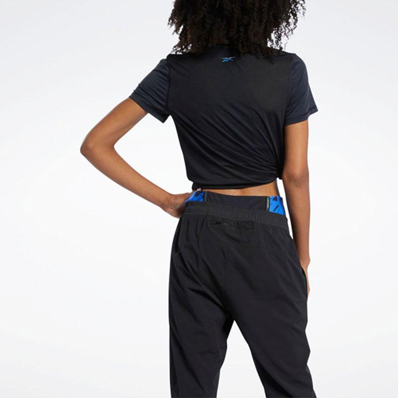 Reebok Tsr Ss Ac Tee Logo Print Moisture Wicking Round Neck Short Sleeve T-Shirt Women Tops Black GJ6191