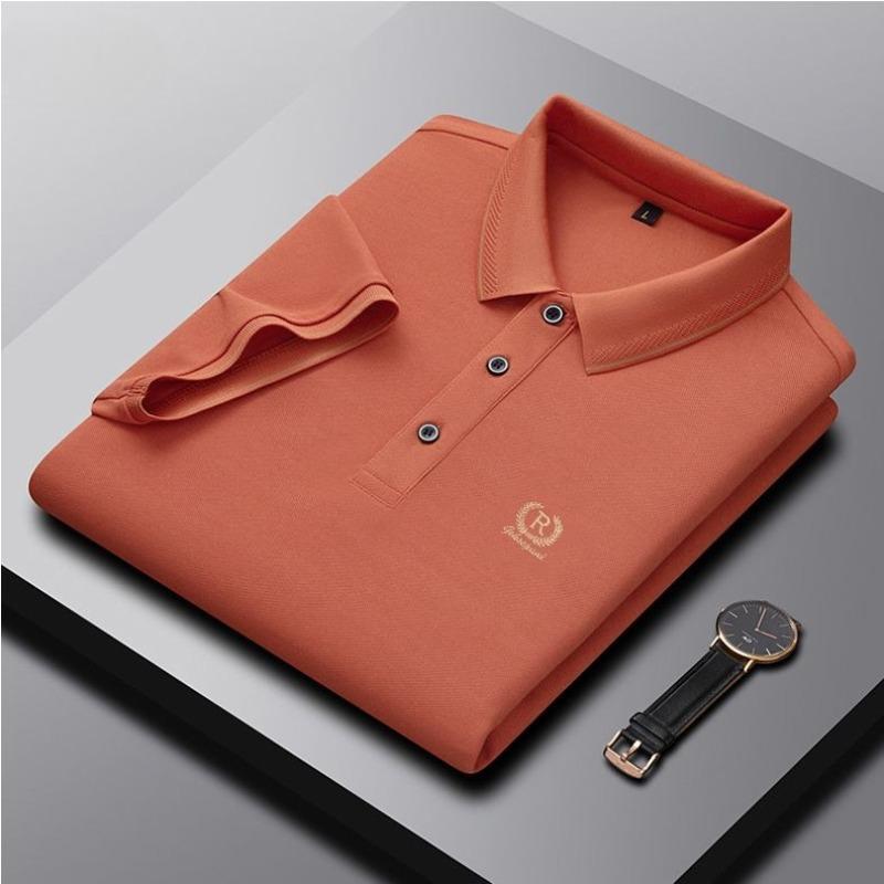 Tricou Polo Bărbătesc Brodat de Înaltă Calitate de Vară Respirabil cu Mânecă Scurtă Larg Mărimi Mari cu Guler Top Casual pentru Bărbați