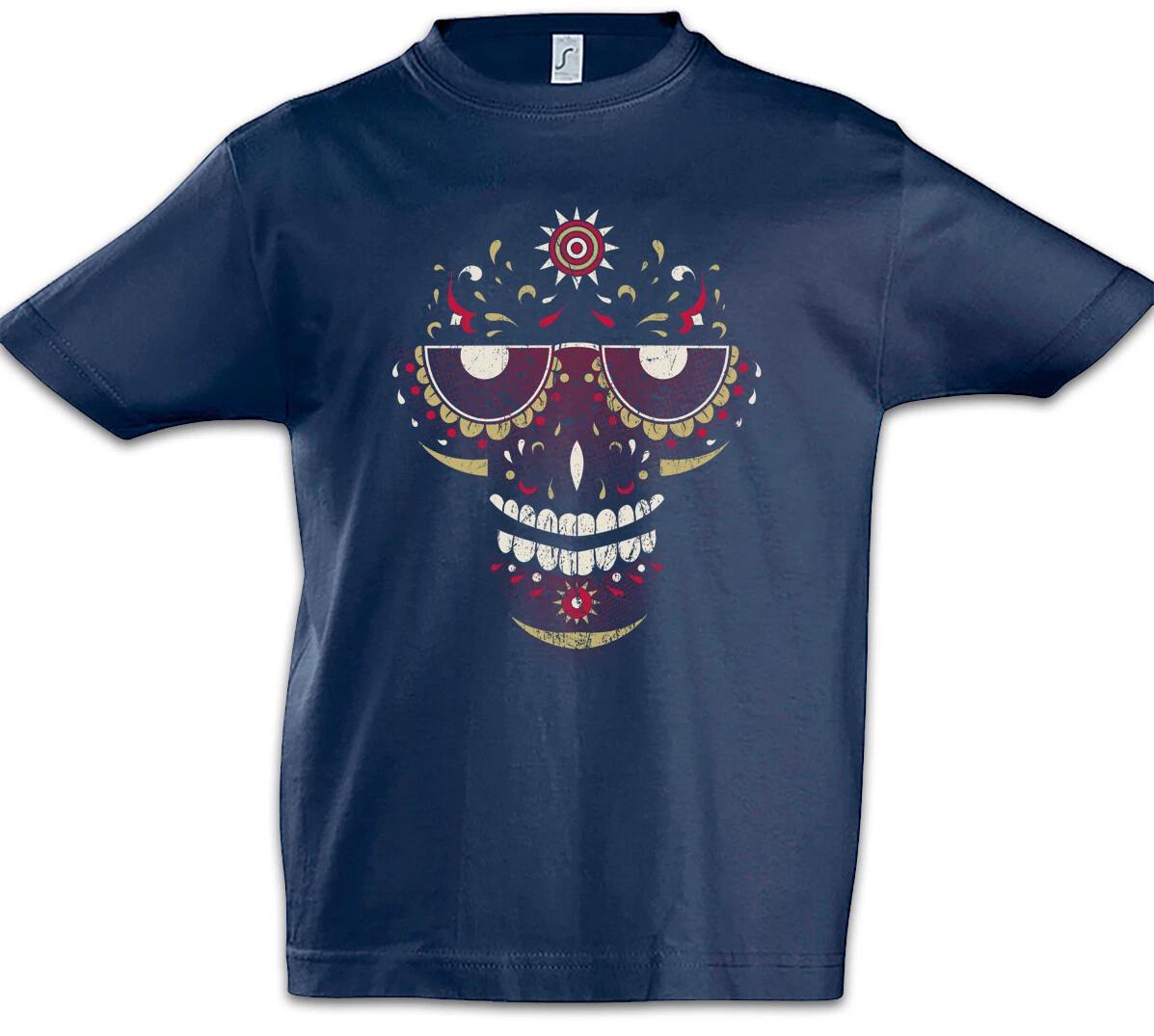 Sugar Skull Face Kids Boys T-Shirt Tattoo Tattooist Mexico Latin Latino Skulls 150